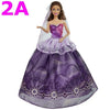 Handmade Wedding Dress Princess Evening Party Ball Long Gown Skirt Bridal Veil Clothes For Barbie Doll Accessories xMas DIY Toy