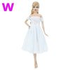 Handmade Wedding Dress Princess Evening Party Ball Long Gown Skirt Bridal Veil Clothes For Barbie Doll Accessories xMas DIY Toy