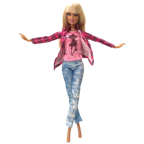 NK 2019 Newest Doll Dress Fashion Casual Wear Handmade Clothes  Outfits For Barbie Doll Accessories  Best DIY Toys For Doll  JJ