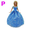 Handmade Wedding Dress Princess Evening Party Ball Long Gown Skirt Bridal Veil Clothes For Barbie Doll Accessories xMas DIY Toy