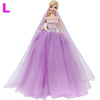 Handmade Wedding Dress Princess Evening Party Ball Long Gown Skirt Bridal Veil Clothes For Barbie Doll Accessories xMas DIY Toy